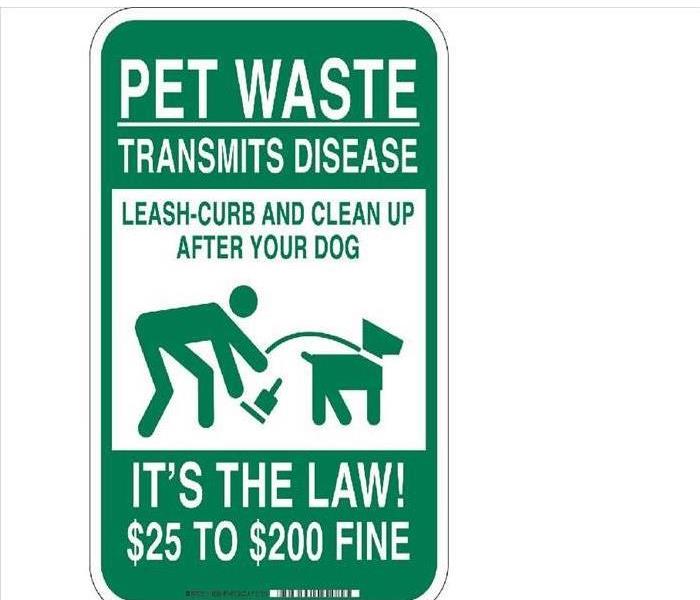 Pet waste removal near me, biohazard waste disposal near me - image of pet waste sign