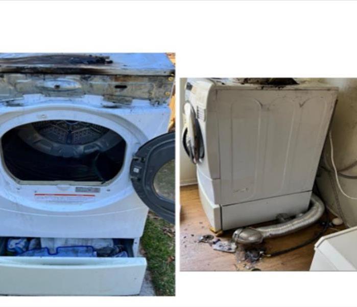 Fire damage and Smoke Damage from Clothes Dryer