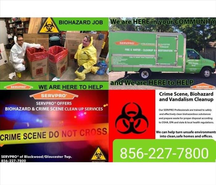 Biohazard cleanup in NJ, Crime scene cleanup in New Jersey, Sewage backup in Basement - collage of images