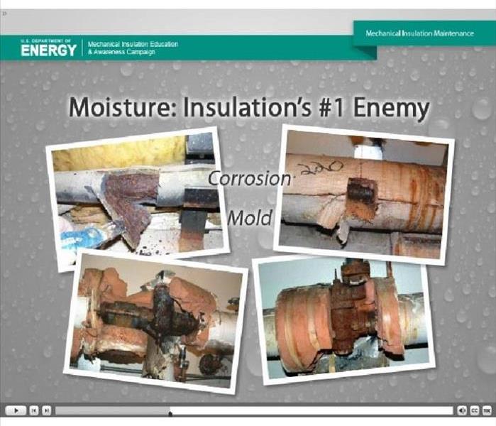 Corrosion Under Insulation, Condensation, Mold removal near me - image of moisture on pipes