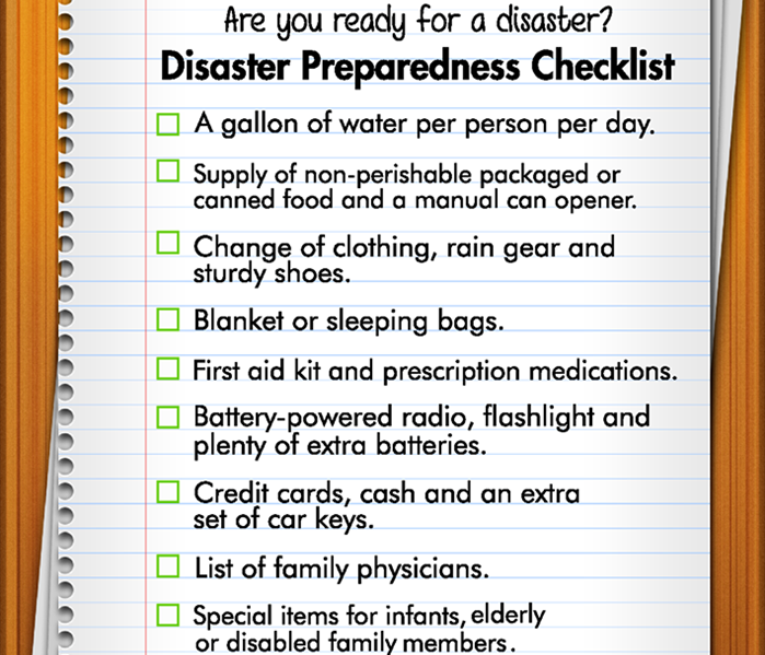 Hurricane Emergency Checklist, Preparation Checklist, Storm checklist in NJ